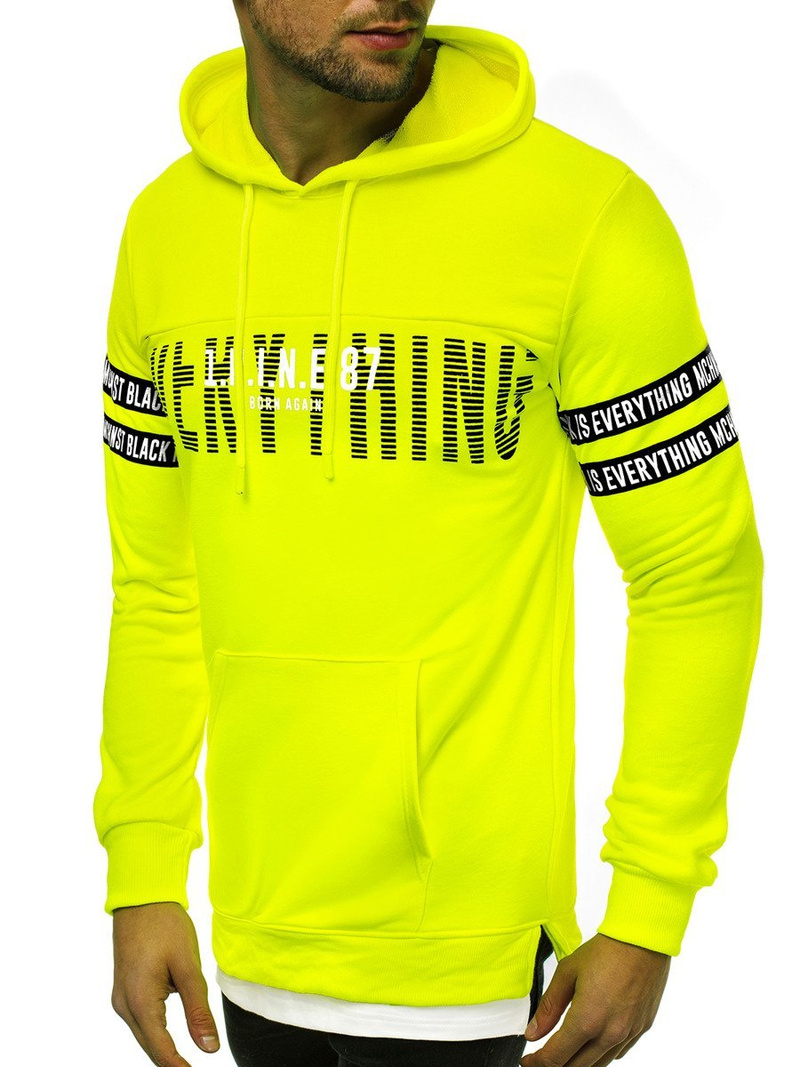 Толстовка з капюшоном чоловіча Жовта-неон OZONEE MACH/3123