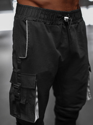 Spodnie męskie chino jogger materiałowe czarne OZONEE B/21203004Z