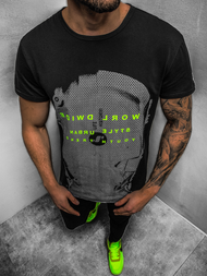 T-Shirt męski czarny OZONEE JS/SS10931Z