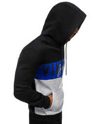 Bluza z kapturem męska czarna OZONEE JS/KS1911Z