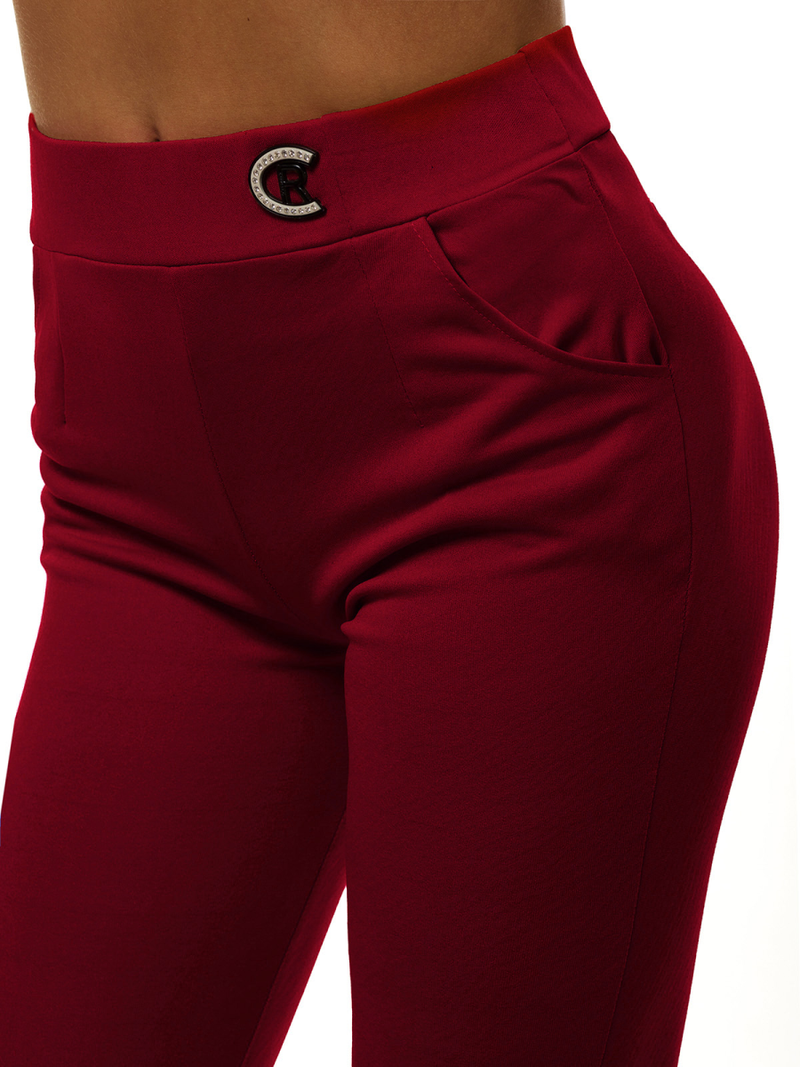 Legginsy krótkie damskie bordowe OZONEE JS/1027/B13