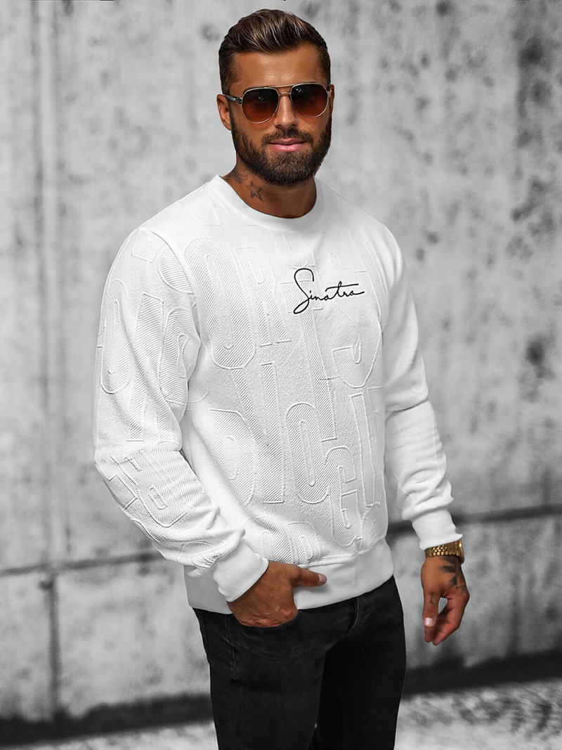 Bluza męska biała OZONEE JS/3B576