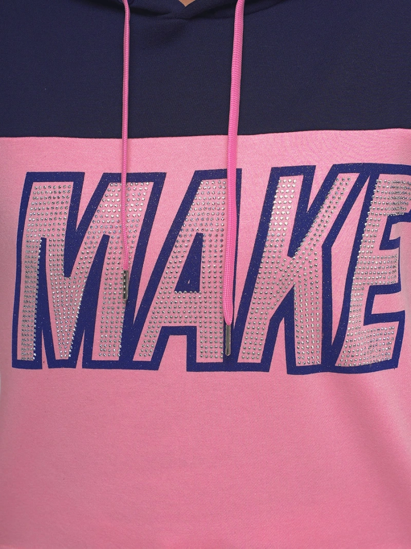 Bluza z kapturem damska różowa OZONEE JS/B26024