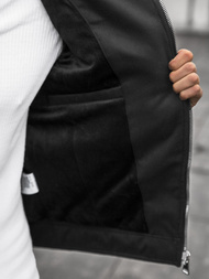 Kurtka męska przejściowa ramoneska czarna OZONEE JS/M15501