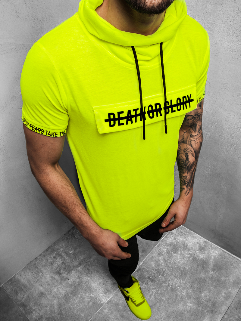 T-Shirt męski żółty-neonowy OZONEE MR/19109XZ