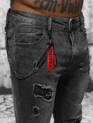 Spodnie jeansowe męskie czarne OZONEE DR/TF246