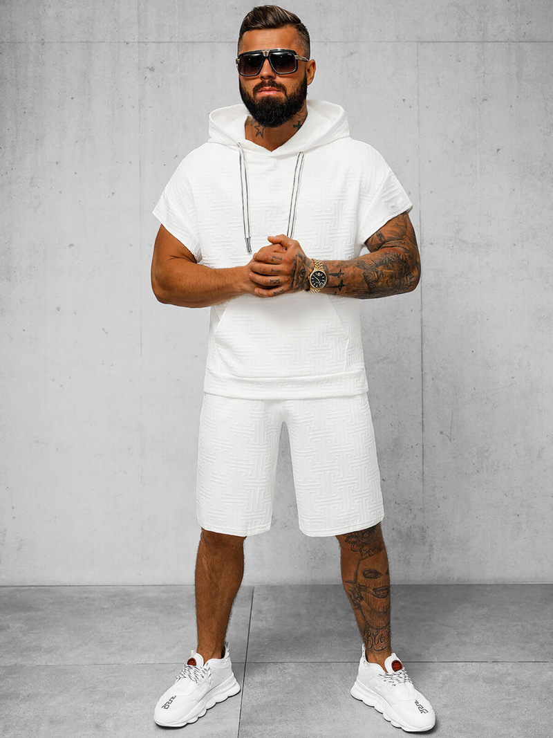 Komplet dresowy męski biały OZONEE O/3C110/1