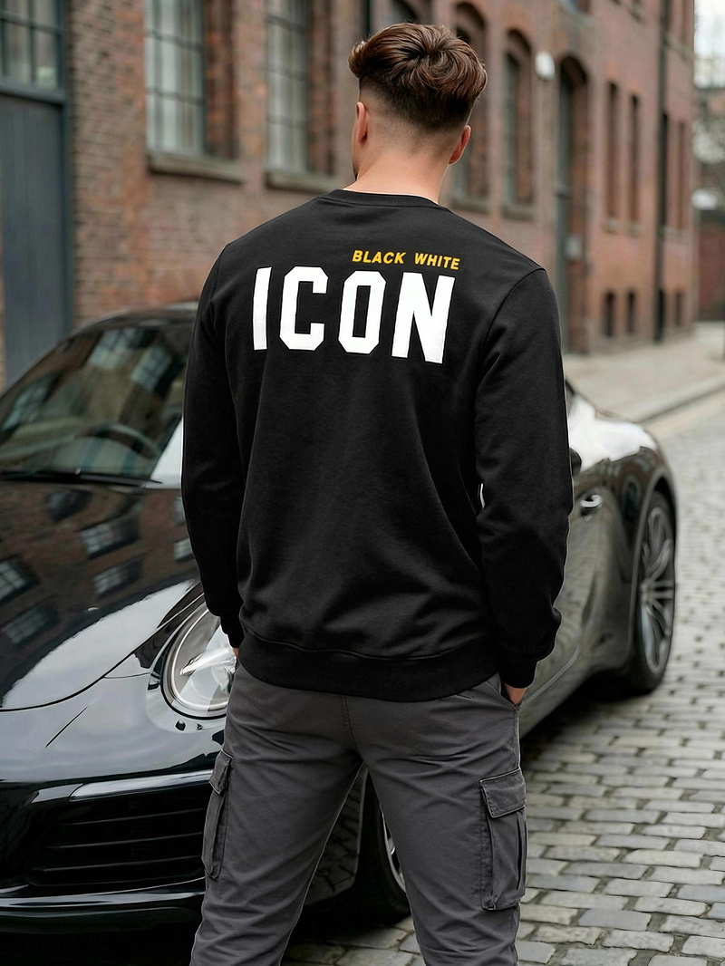 Чоловічий світшот чорний OZONEE JS/8B1753/3