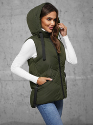 Стьобаний жіночий жилет Темно-Зелена OZONEE JS/5M3176/136