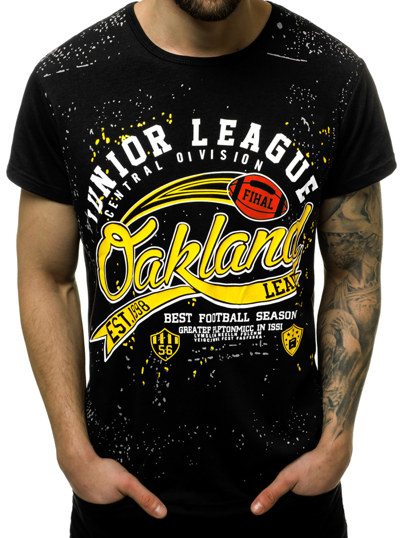 Футболка чоловіча Чорна OZONEE JS/KS1975