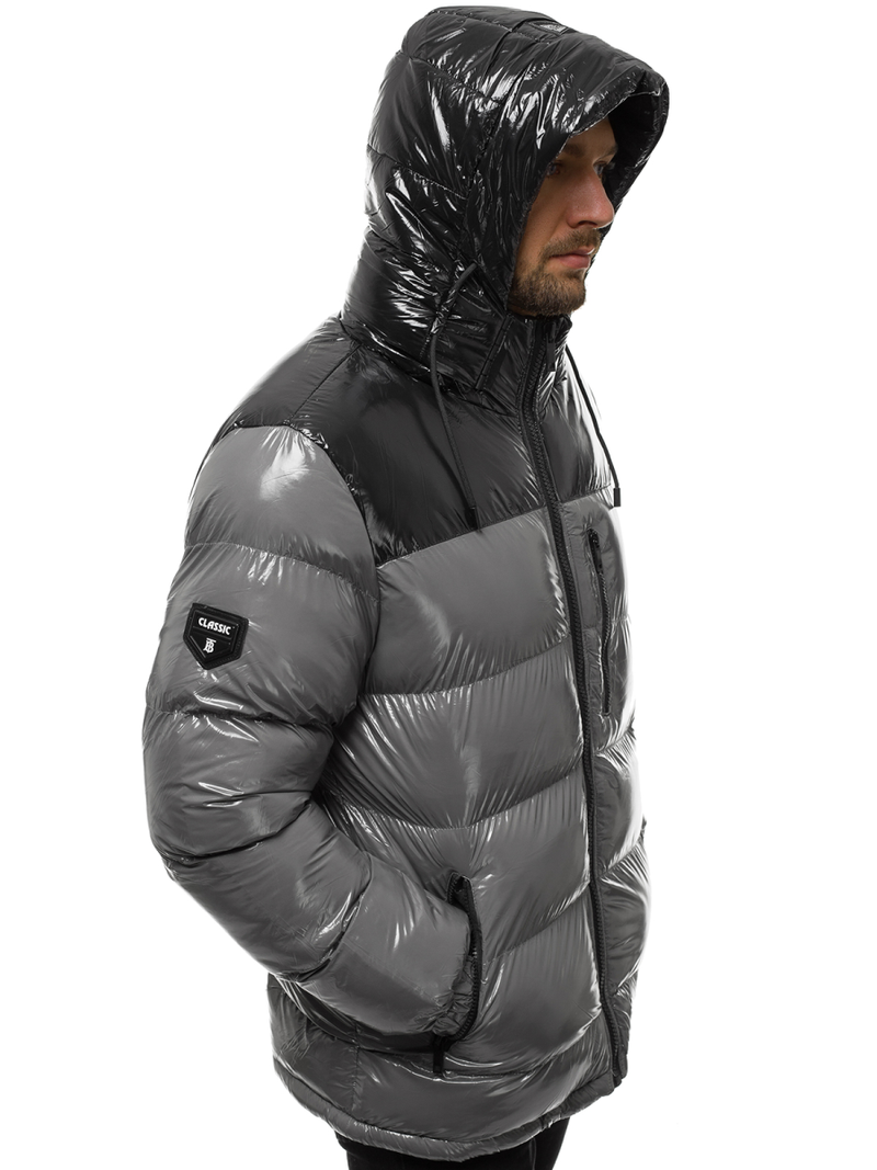 Kurtka zimowa męska pikowana szara OZONEE N/6462