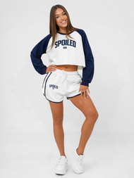 Komplet dresowy damski dwuczęściowy biało-granatowy OZONEE JS/M58631AB