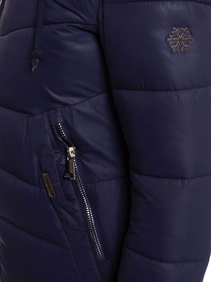 Kurtka zimowa damska parka z futerkiem granatowa OZONEE O/SW028/2