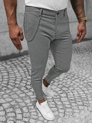 Spodnie męskie chino materiałowe grafitowe OZONEE DJ/550170