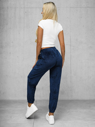 Spodnie dresowe damskie welurowe granatowe OZONEE JS/92K528/66