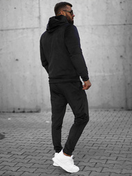Komplet dresowy męski welurowy czarny OZONEE O/12139