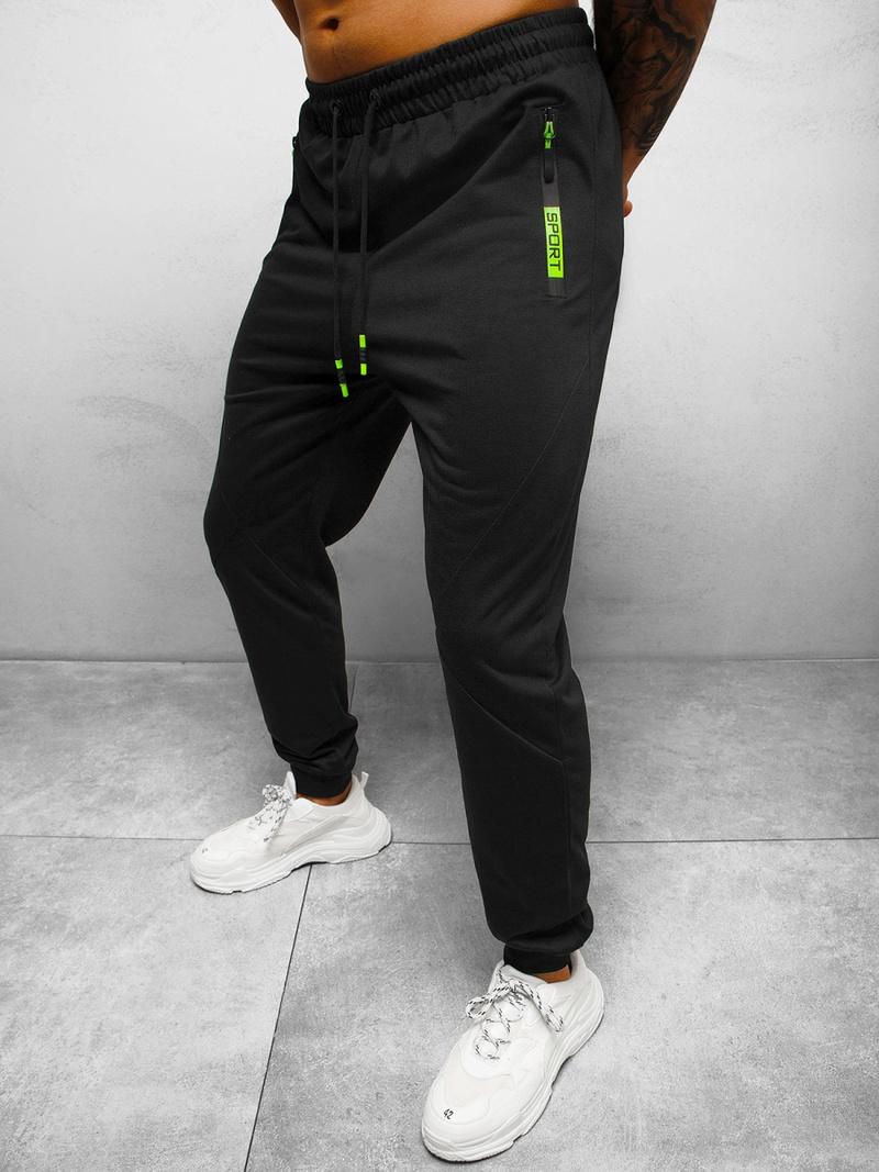 Spodnie dresowe męskie czarne OZONEE JS/68K10350