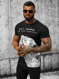 T-shirt męski czarny OZONEE O/T127/3Z