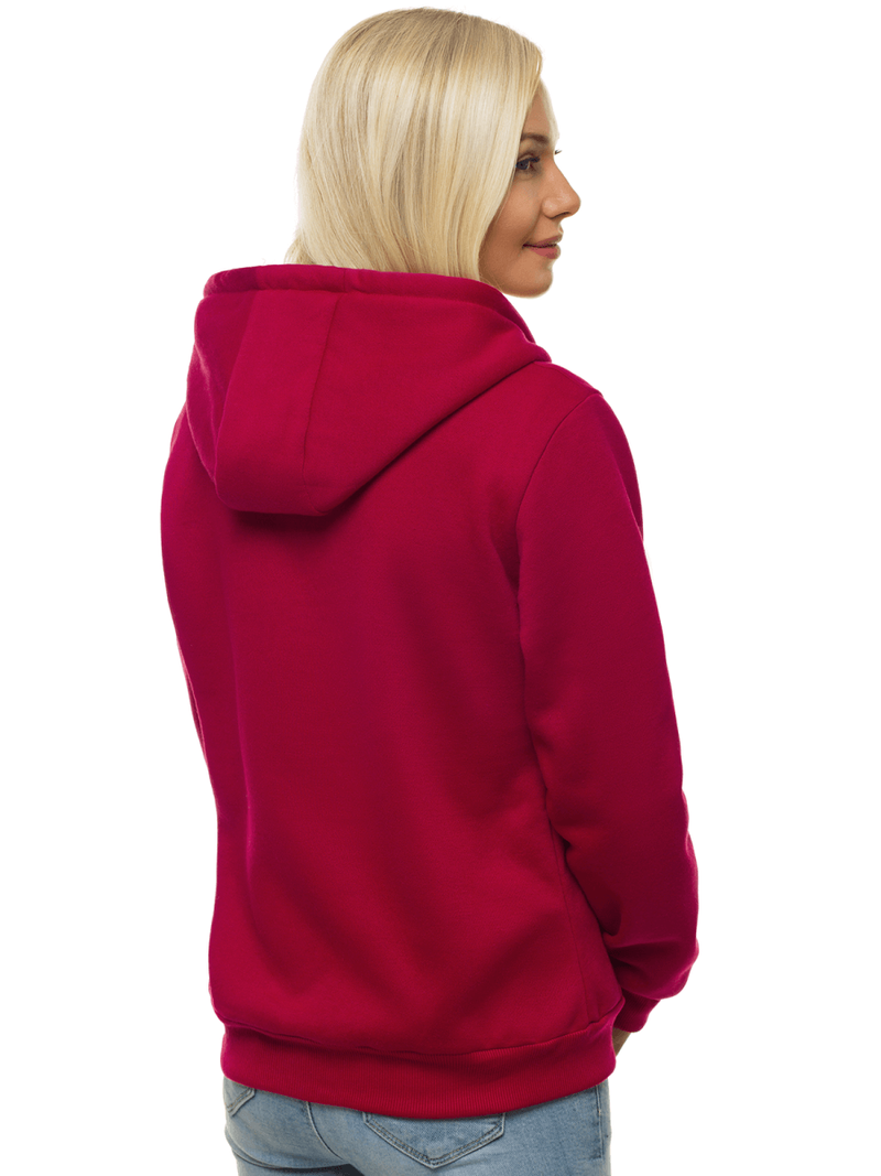 Bluza damska rozpinana z kapturem bordowa OZONEE JS/W03Z