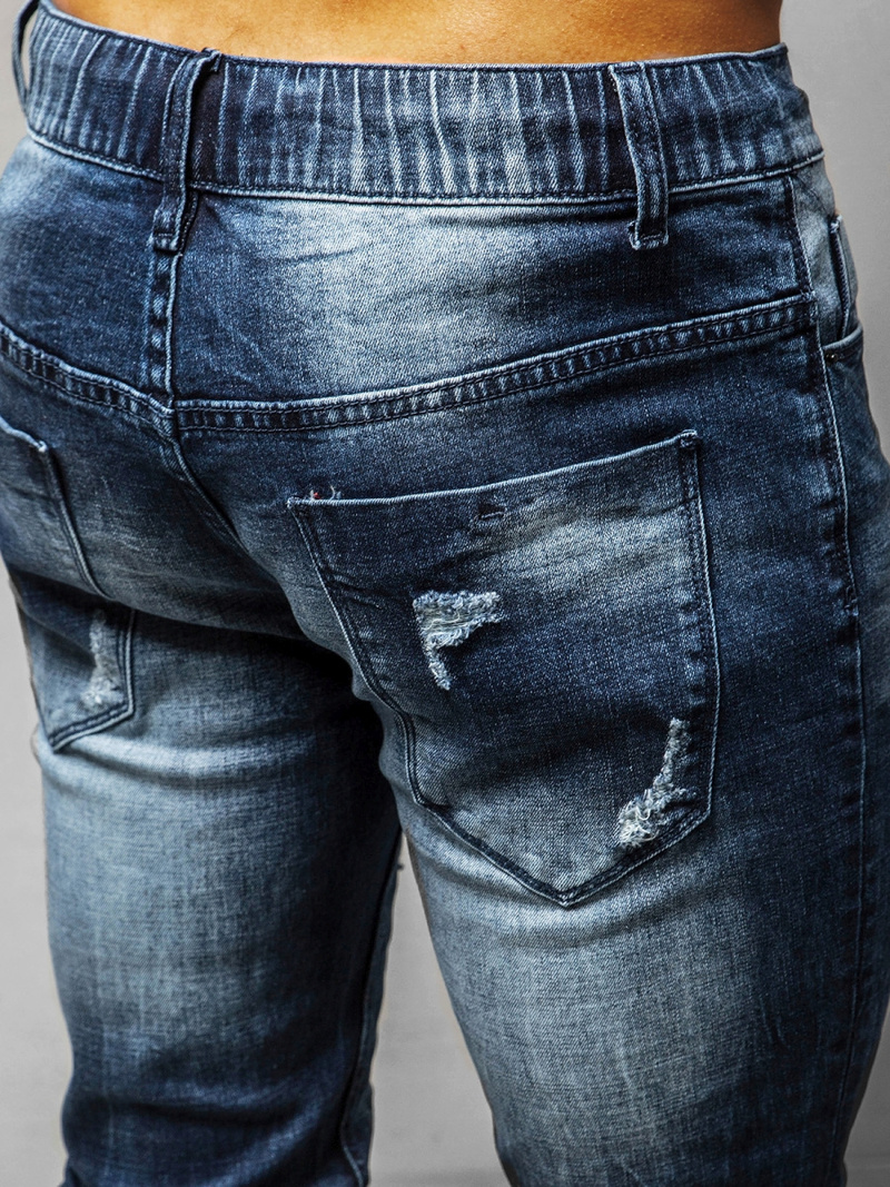 Spodnie jeansowe męskie ciemno-niebieskie OZONEE NB/MP0005BS