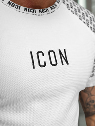 T-shirt męski slim-fit biały OZONEE O/B1212