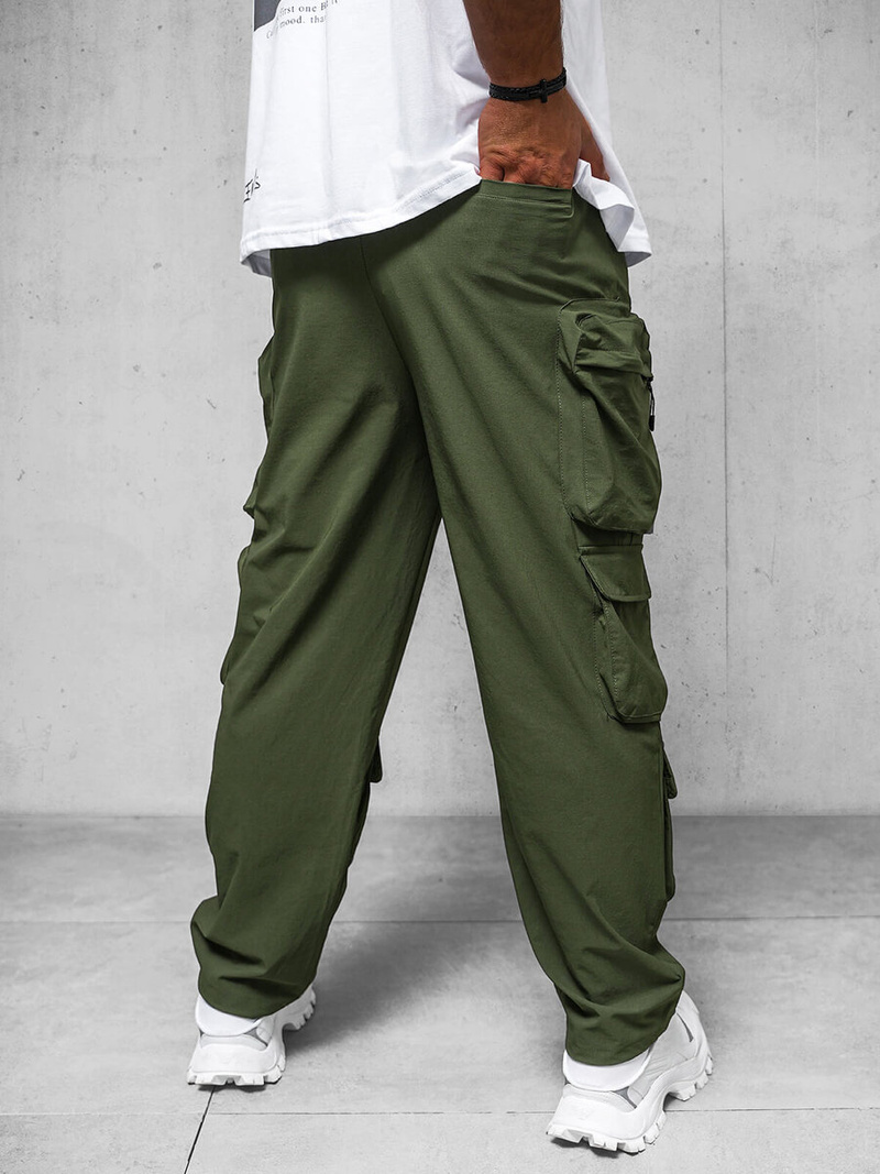 Spodnie męskie cargo wide leg khaki OZONEE O/PS5528