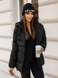 Kurtka zimowa damska pikowana czarna OZONEE JS/5M3251/392Z