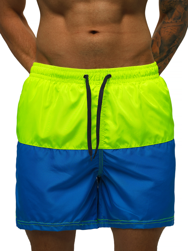 Spodenki kąpielowe męskie żółto-niebieskie OZONEE JS/HM057