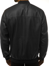 Kurtka skórzana męska czarna OZONEE N/6121