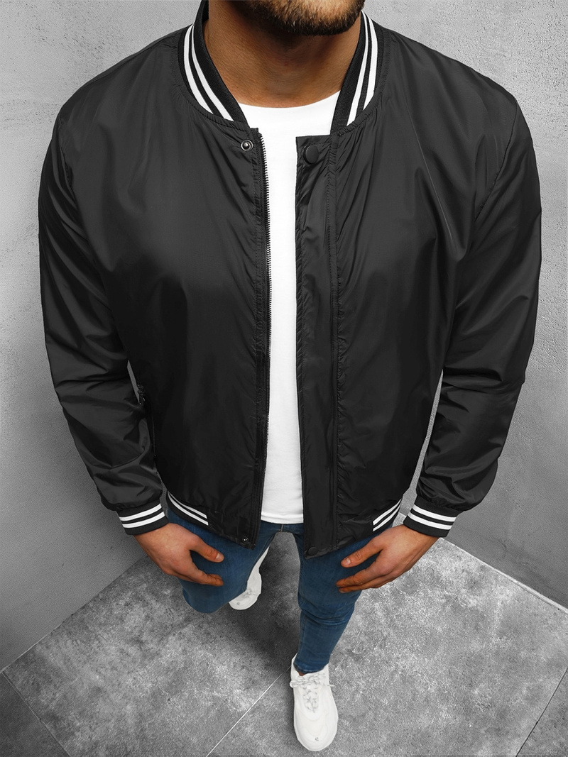 Kurtka przejściowa męska bomberka czarna OZONEE JS/8M98/3