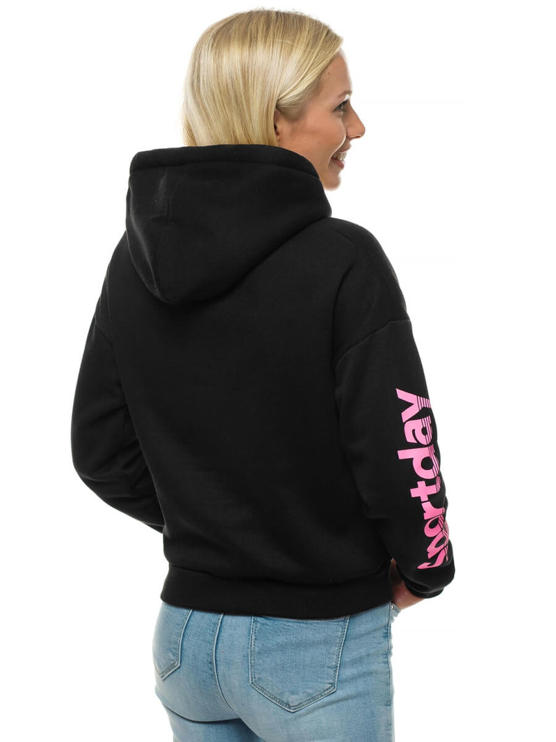 Bluza z kapturem damska czarna OZONEE JS/KSW2014