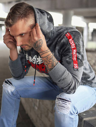 Bluza męska grafitowa OZONEE JS/DD210Z