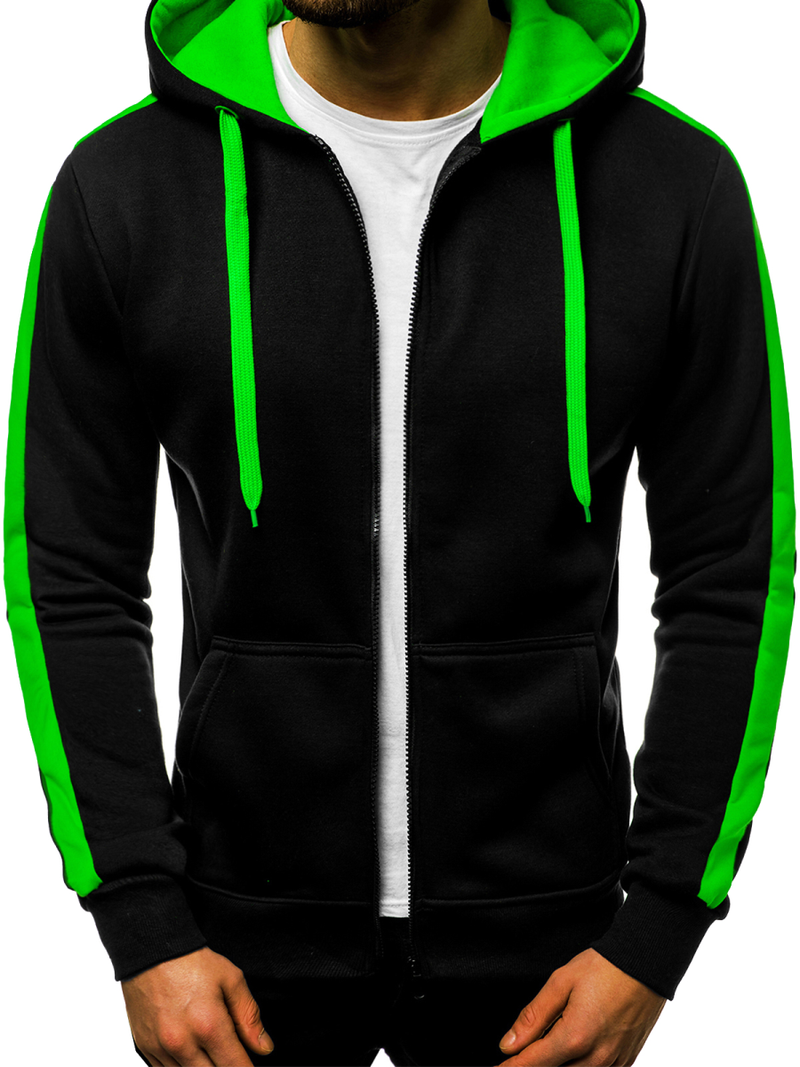 Bluza rozpinana męska czarno-zielona OZONEE JS/2015