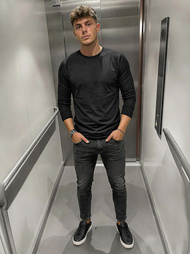 Spodnie jeansowe męskie slim fit czarne OZONEE O/JK2918Z