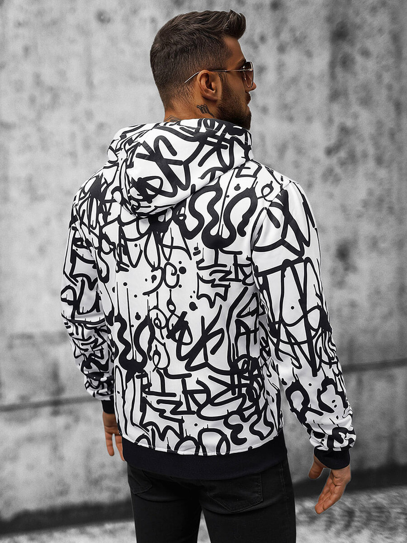 Bluza z kapturem męska biała OZONEE JS/8B1151/1