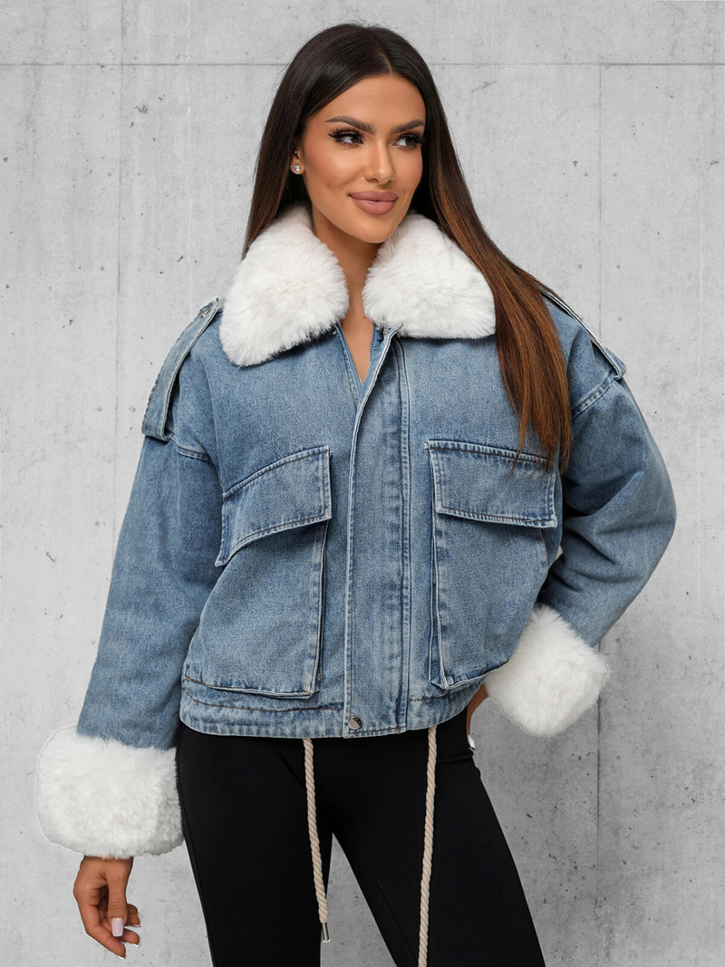 Kurtka damska jeansowa niebieska OZONEE JS/11Z8219Z