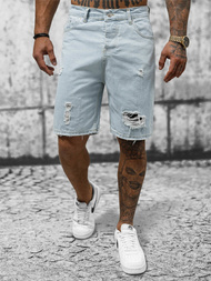 Spodenki męskie jeansowe jasno-niebieskie OZONEE DP/173