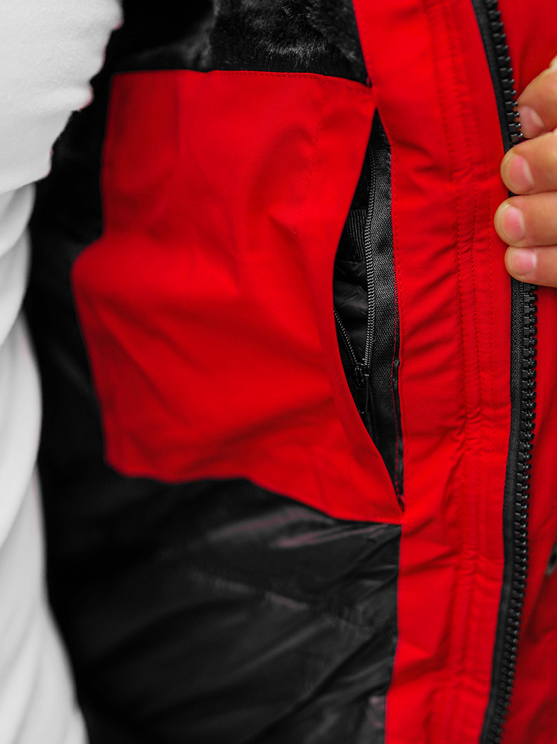 Kurtka zimowa męska pikowana czerwona OZONEE O/M798