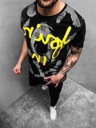 T-Shirt męski czarny OZONEE JS/KS1985Z