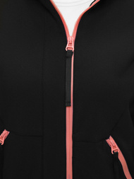 Kurtka softshell damska z kapturem czarna OZONEE JS/HD183/1