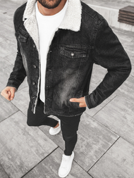 Kurtka męska jeans czarna OZONEE JB/JP1158Z