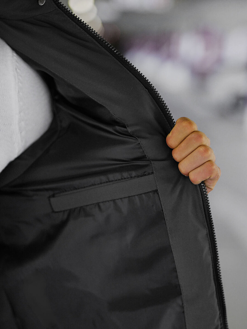 Kamizelka męska pikowana z kapturem grafitowa OZONEE JS/57M7507/105Z