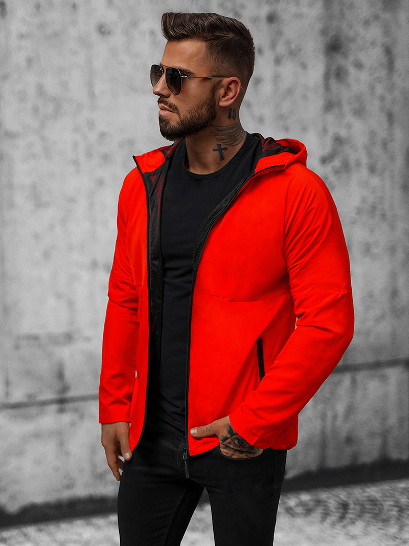 Kurtka przejściowa męska czerwona OZONEE JS/HM144/5