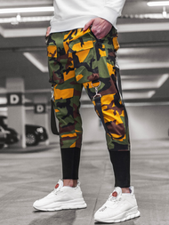 Spodnie męskie chino joggery żółte-khaki OZONEE G/11133