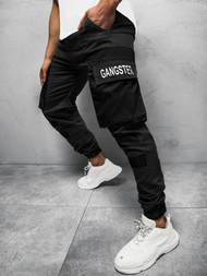 Spodnie męskie chino joggery czarne OZONEE G/11131