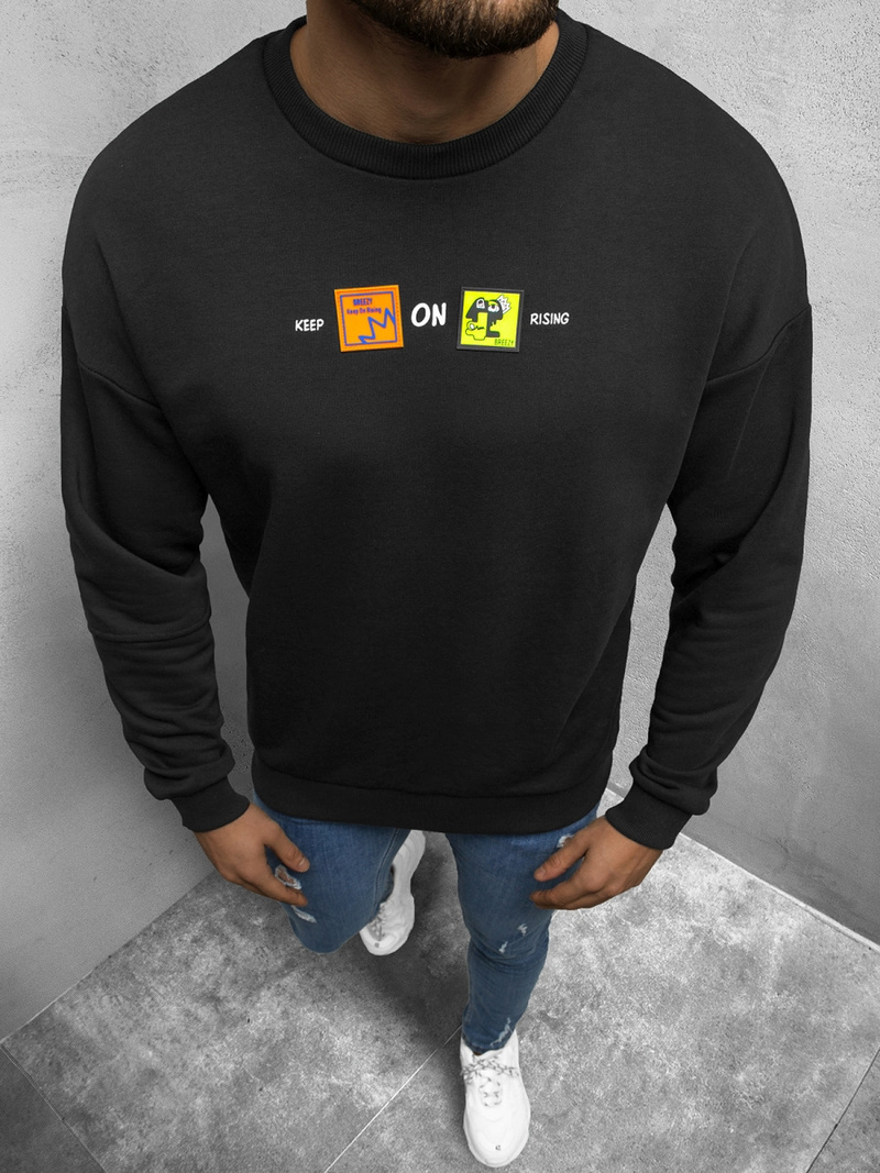 Bluza męska oversize czarna OZONEE B/21402008