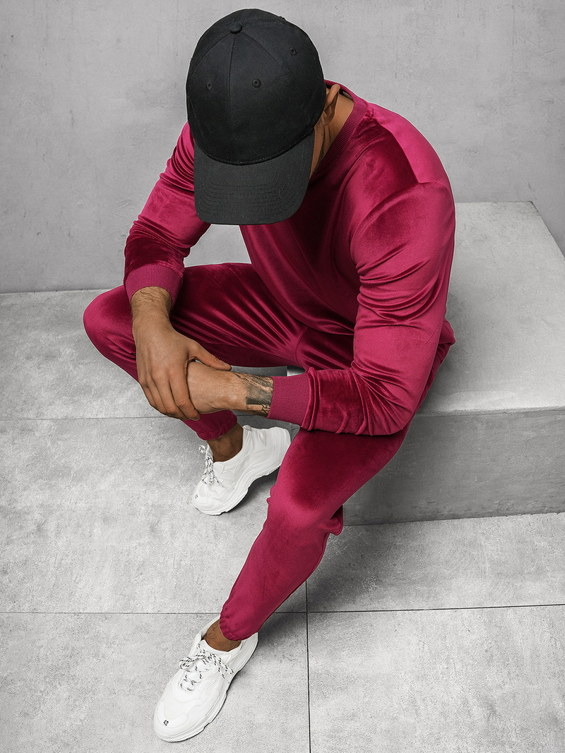 Komplet dresowy męski bordowy OZONEE O/12130