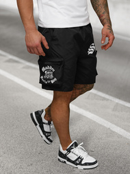 Spodenki męskie cargo z kieszeniami czarne OZONEE JS/27K6551/3