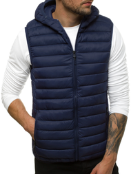 Kamizelka męska pikowana z kapturem granatowa OZONEE JS/LY36