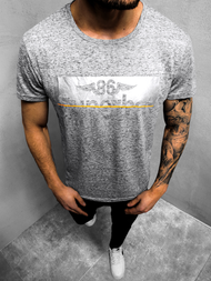 T-Shirt męski grafitowy OZONEE JS/KS2056Z